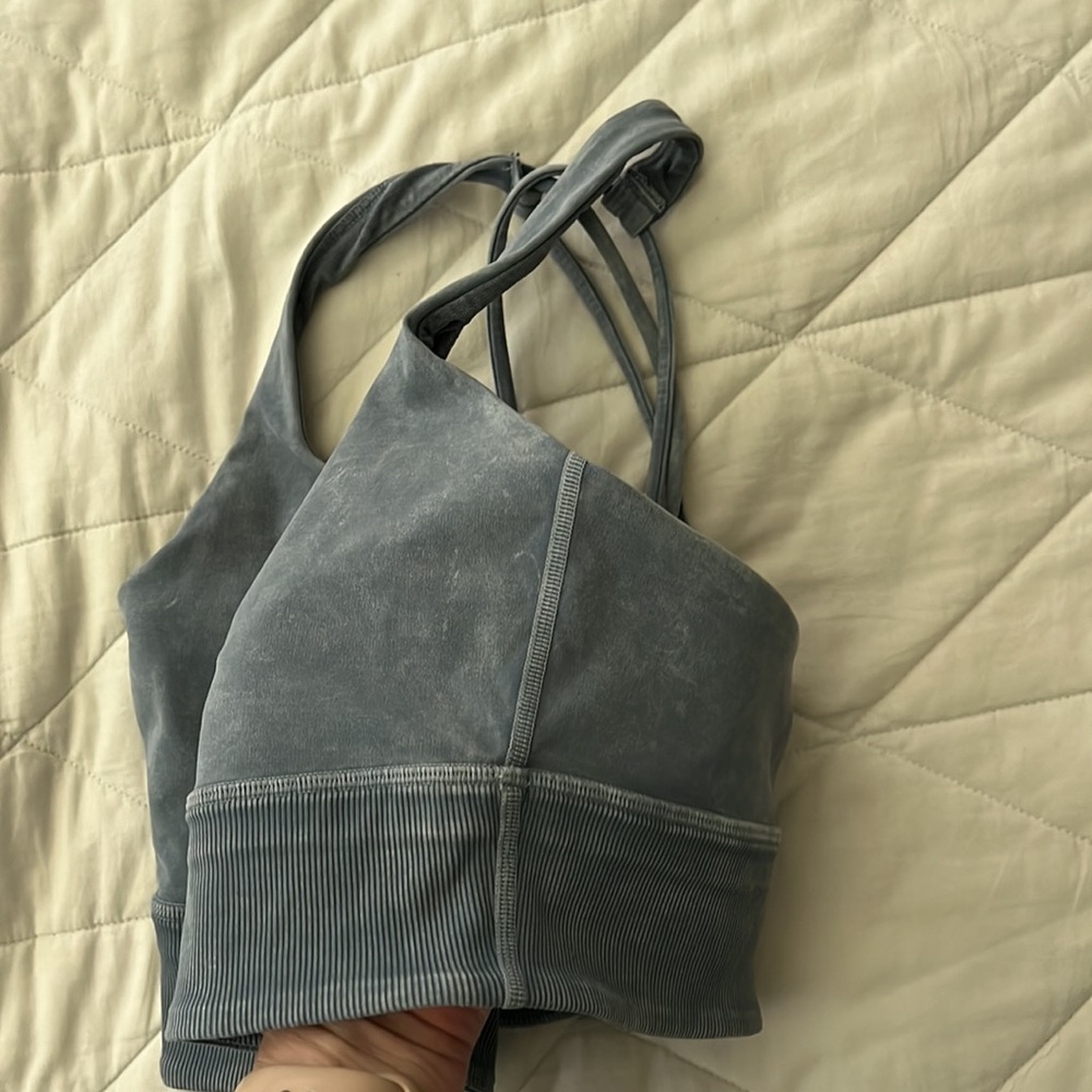 Lululemon Free To Be Bra *Long Line Rib Snow Wash Washed size 10 - Picture 9 of 16